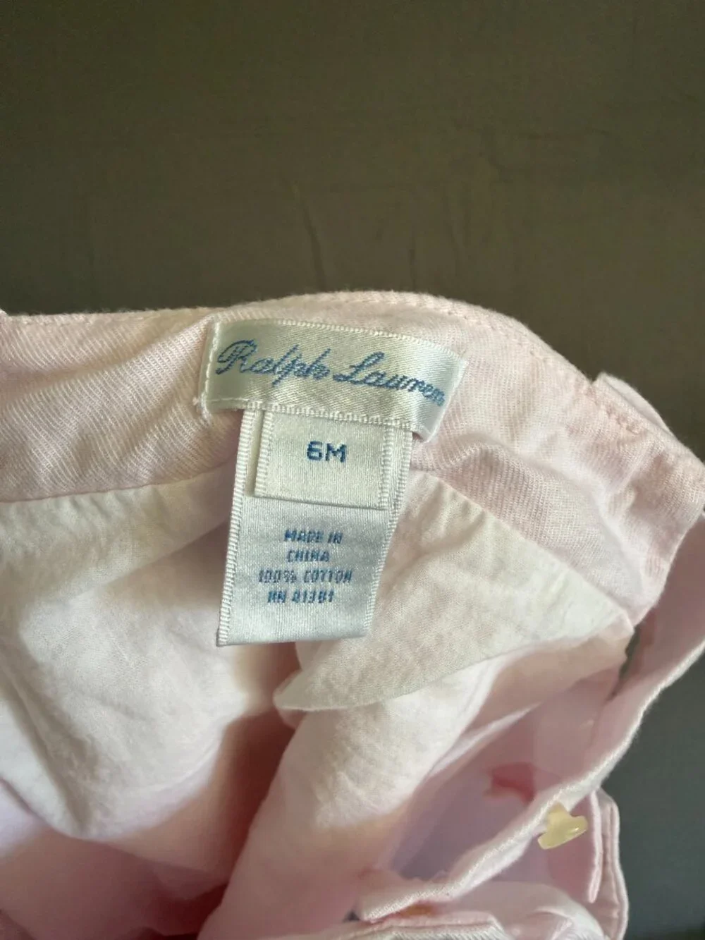 Ralph Lauren Baby Girls Pink Cotton Embroidered Jumper Dress 6M